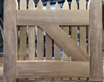 Hardwood Garden Gate, Curved Top Picket Boards - Bishops Hat Gate Stiles, Custom Made Sizes. Medieval Design: The Bishops Gate