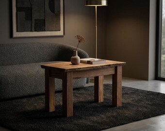 Handmade Coffee Table, Custom Made American Black Walnut Live Edge Slab Tables, Solid Hardwood Iroko Base - High End Modern Interior Design