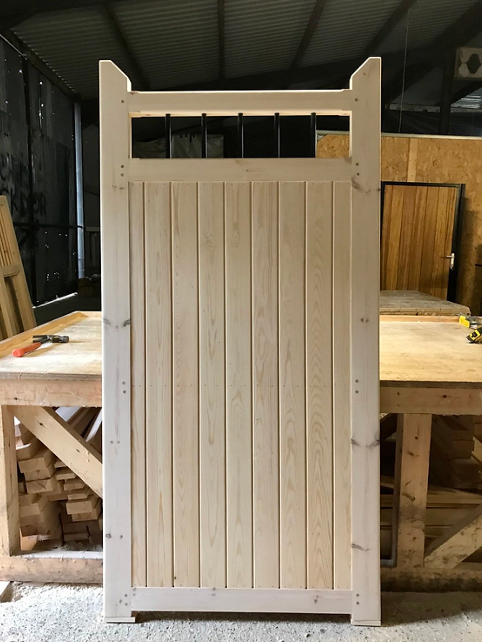 Wooden Side Gates New Garden Gate Black Metal Spindles Handmade Bespoke Custom Made Good Quality