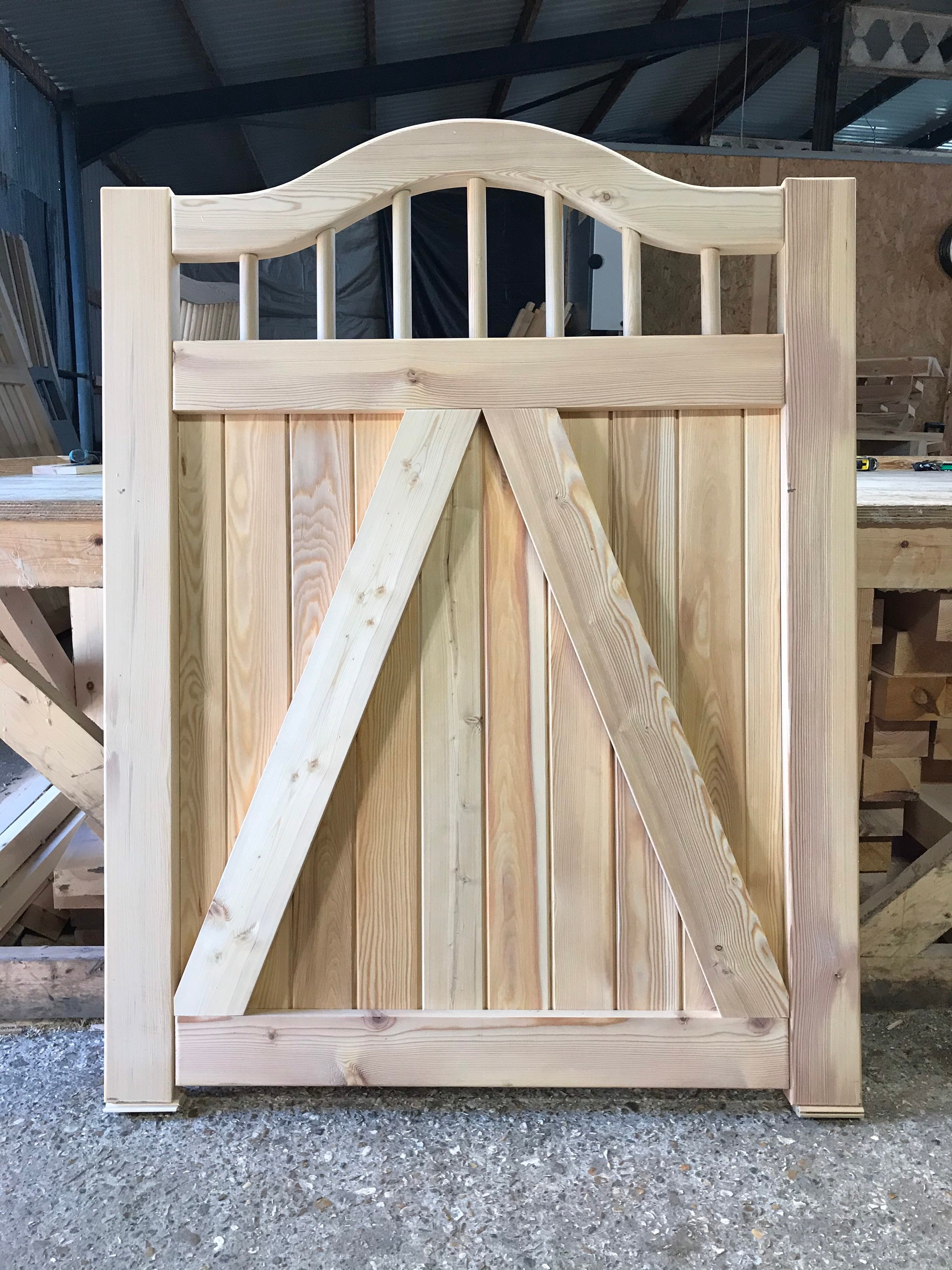 Wooden Entrance Gates New Garden Handmade Bespoke Custom Made Sizes Good Quality Finish Swan Neck Pedestrian Design the Harpers Gate. Etsy Australia