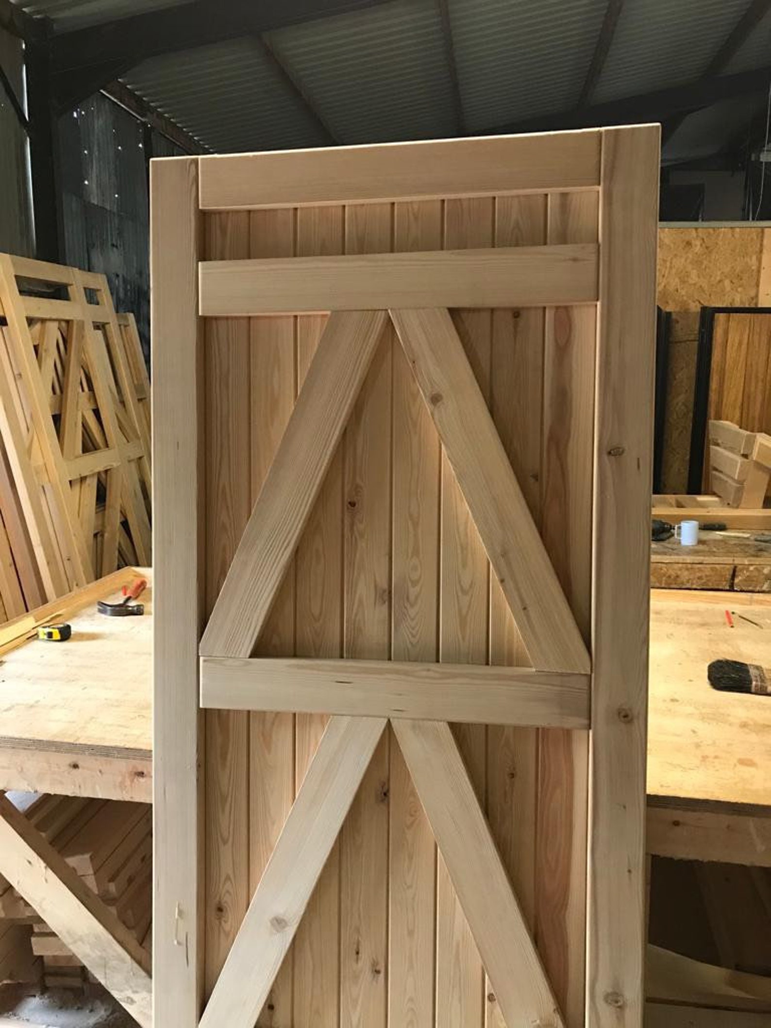 Wooden Gate Flat Top Gates Handmade Custom Made Gates Near Me New