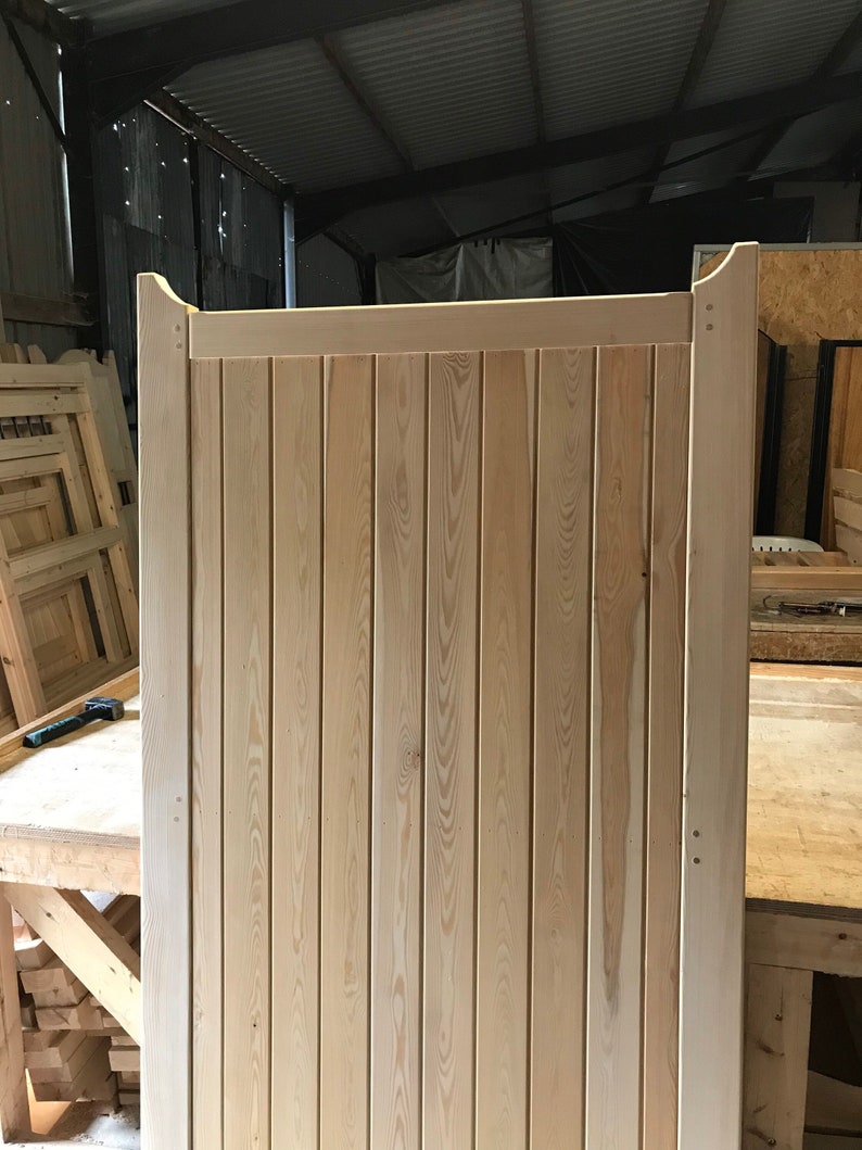 Wooden Side Access Gate Vertical Boards Front View