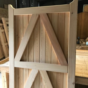 Wooden Side Access Gate Vertical Boards Back View