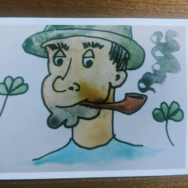 Dapper Man Sticker, Silly Man Sticker, Laptop Sticker, Water Bottle Sticker, Irishman Sticker, Sticker for Pipe Smoker, St. Paddy's Sticker