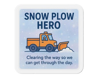 Snow Plow Hero Die-Cut Magnet | Snowplow Truck Magnet, Winter Utility Appreciation