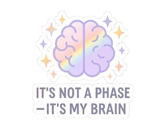 Colorful Brain Sticker, Neurodiversity Affirming