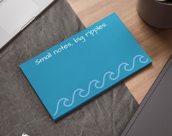 Small notes, big ripples Ocean Wave Note Pads - Inspirational Sticky Notes for Home, Office, Gifts, Beach Lovers, Study