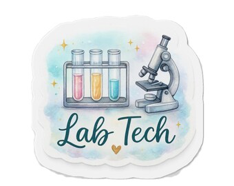 Lab Tech Watercolor Microscope Magnet | Science Gift