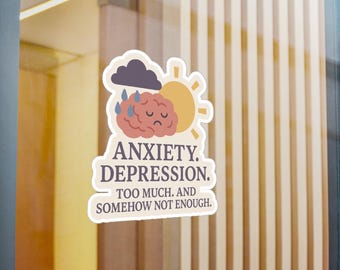 Pegatinas de vinilo para la salud mental, la ansiedad y la depresión: afirmaciones inspiradoras, concienciación sobre la ansiedad.