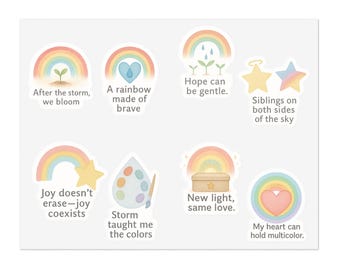 Rainbow Baby After Loss Sticker Sheets, Stickers, Scrapbooking, Journaling, Planner, Stationery