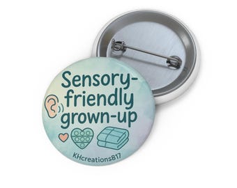 Sensory-friendly grown-up Pin Button | Autism Awareness, Fidget Icons