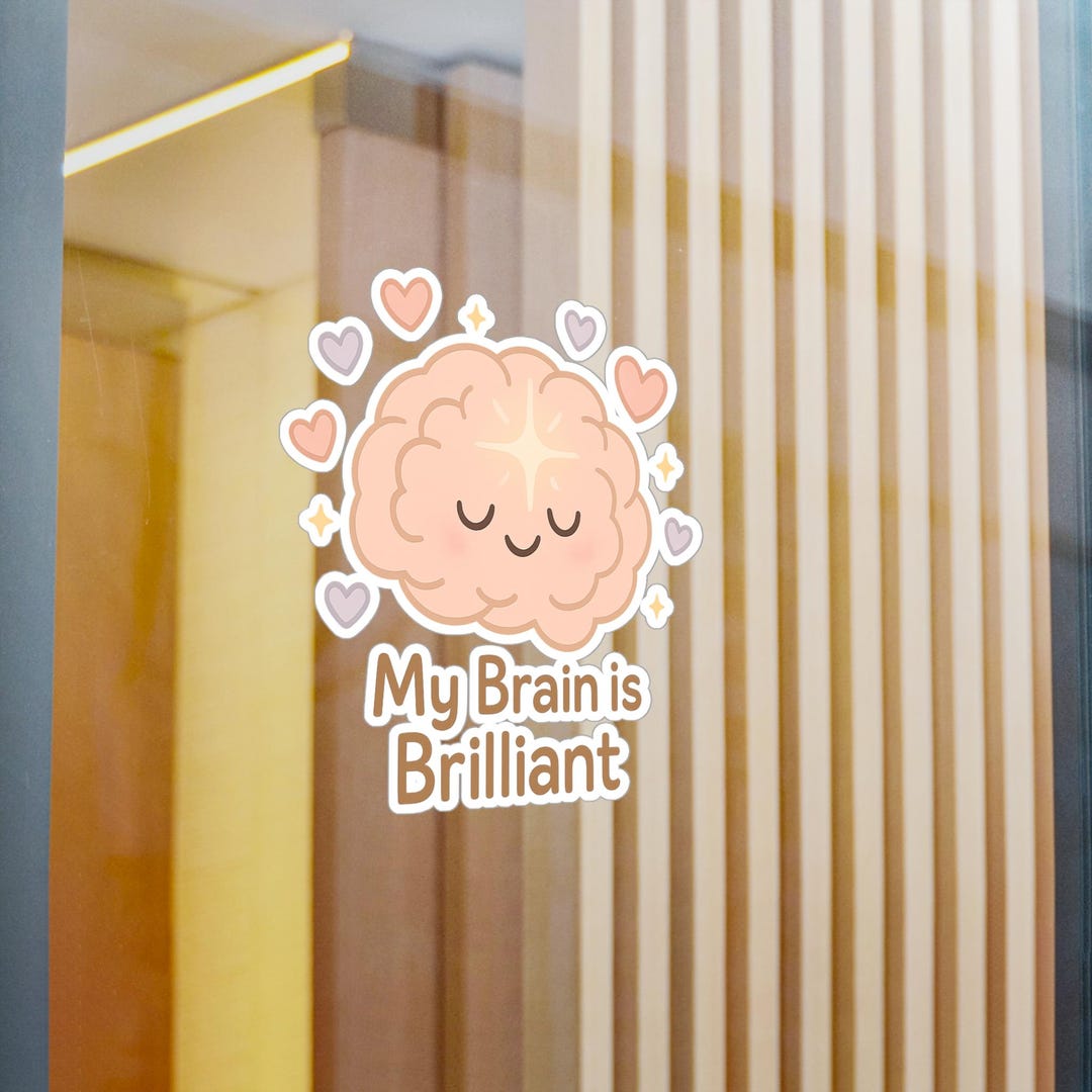 Mental Health Whimsical Brain Decal: Motivational Stickers for Students ...