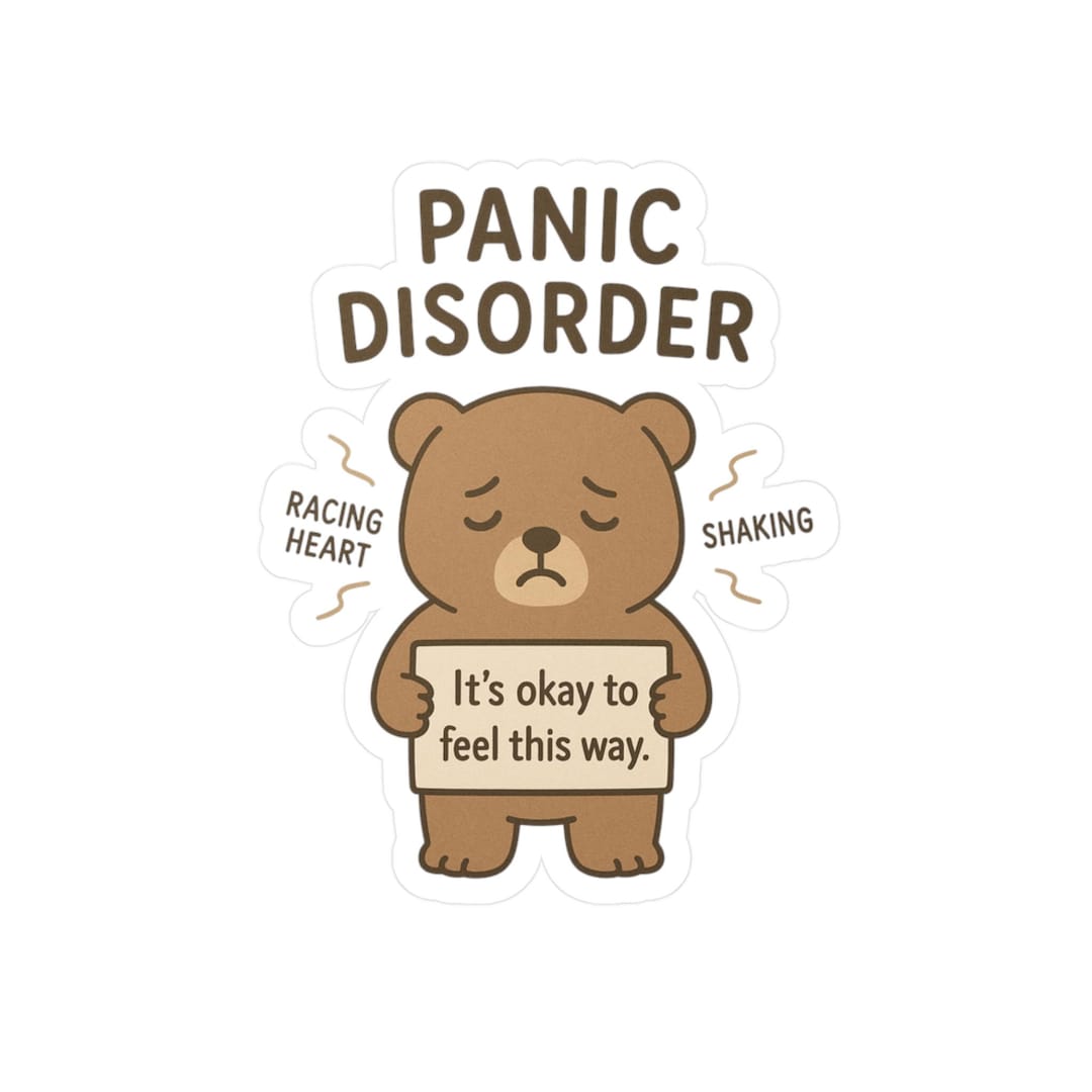 Panic Attack Sticker Panic Disorder Bear Sticker: Mental Health Awareness Vinyl Decal - Etsy