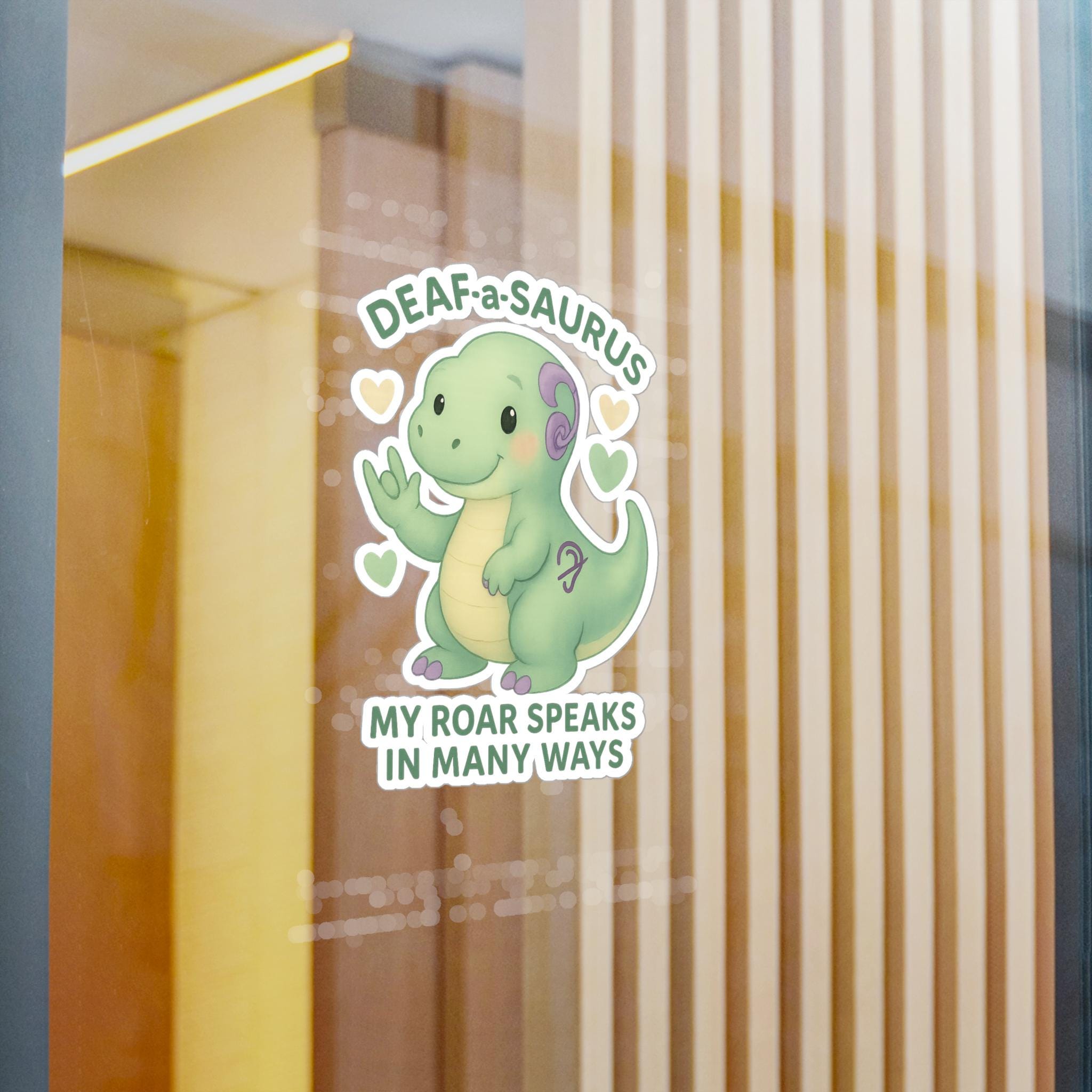Deaf-a-saurus T-rex Sticker: ASL Symbol, Deaf Awareness Vinyl Decal - Etsy