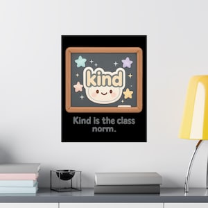 Pôster de parede com arte de gentileza fofa para decoração de sala de aula, impressões de citações inspiradoras, ótimo presente para professores, decoração de quarto infantil