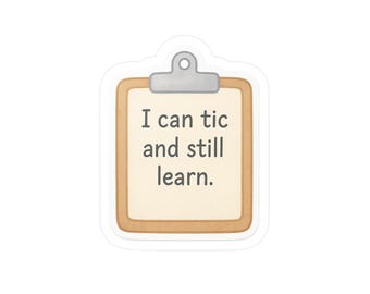 Adesivo in vinile per la consapevolezza della sindrome di Tourette: adesivo "tic and learn"