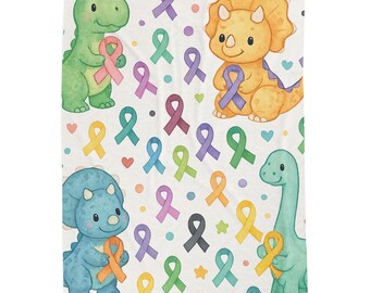 All Cancer Awareness dinosaurus pluche deken: gezellig cadeau