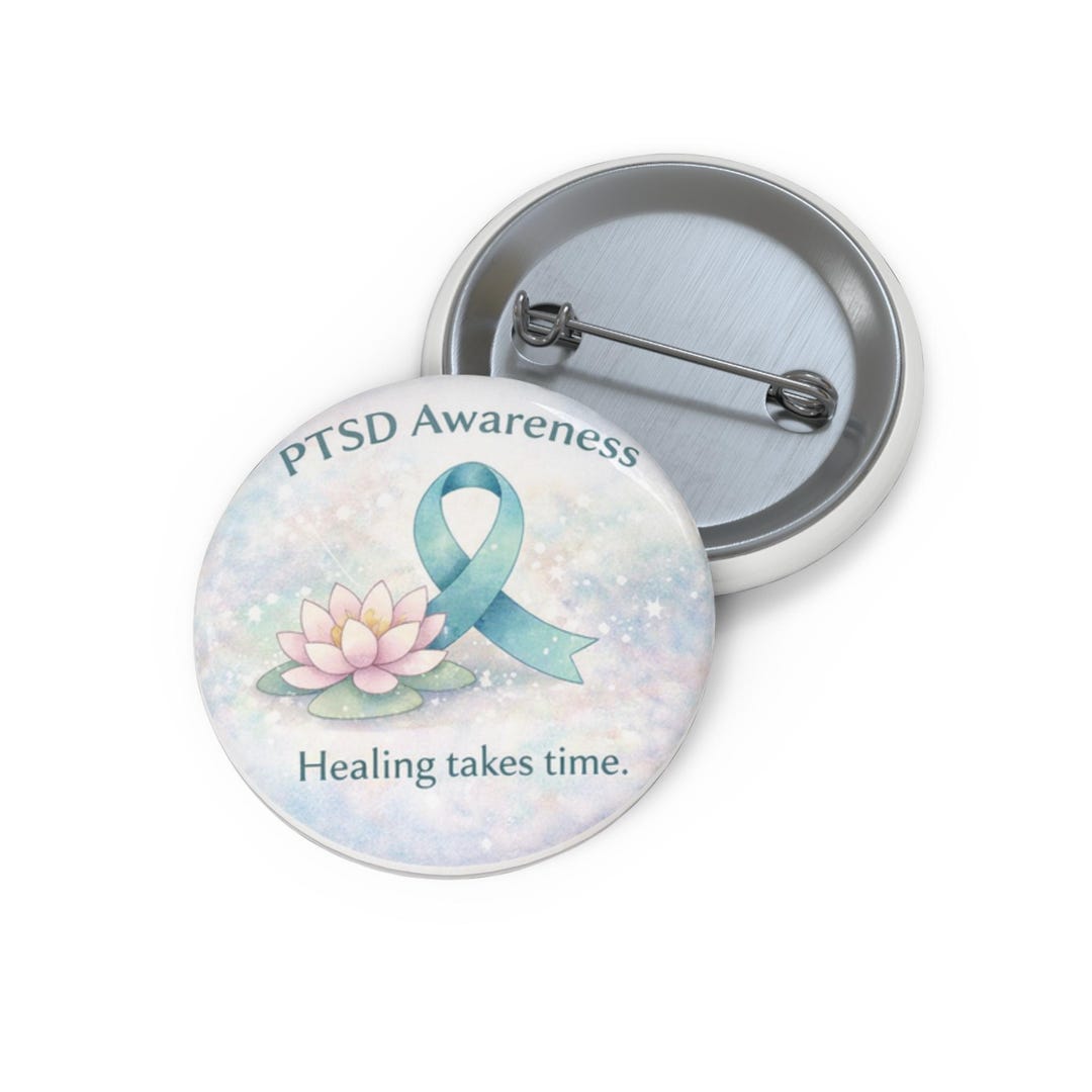 Ptds Ribbon PTSD Awareness Ribbon Pin Button | Healing Takes Time Lapel Pin - Etsy