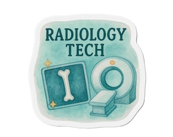Radiology Tech die-cut magnet | X-ray machine & bone illustration
