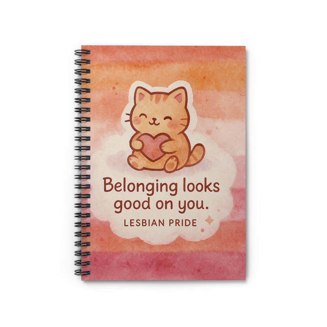 Lesbian Pride Spiral Notebook – Cat Design, LGBTQ+ Journal - Etsy