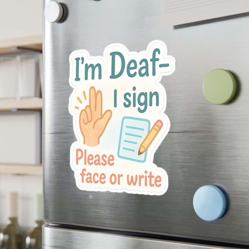 Deaf Awareness ASL Sign Language Watercolor Vinyl Sticker, Disability ...