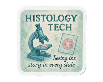 Histology Tech Microscoop gestanste magneet | Sticker medisch laboratorium