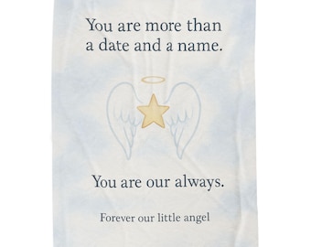 Little Angel Always Ours Velveteen Plush Blanket | Angel Baby Memory