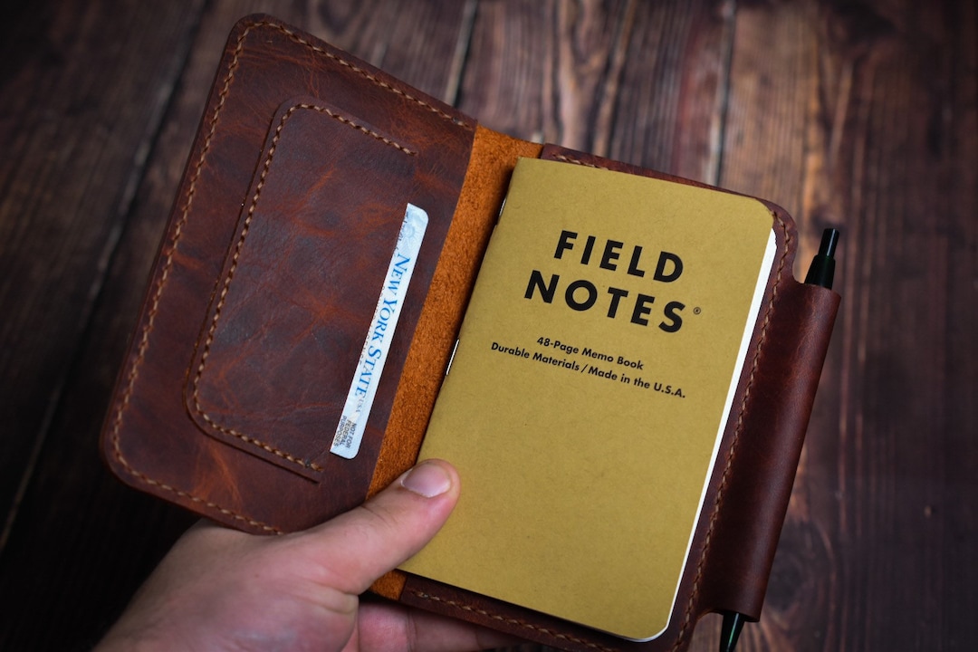 Handmade Leather Field Notes Cover | Pocket Journal | Refillable ...