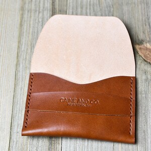 Cartera de solapa de cuero italiano / Estuche para tarjeta de visita / Soporte de tarjeta de cuero hecho a mano / Cartera de tarjeta de crédito / Hombres y mujeres imagen 8