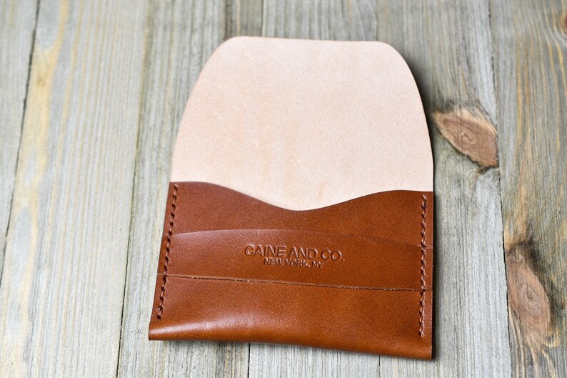 Cartera de solapa de cuero italiano / Estuche para tarjeta de visita / Soporte de tarjeta de cuero hecho a mano / Cartera de tarjeta de crédito / Hombres y mujeres imagen 8