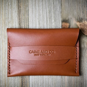 Cartera de solapa de cuero italiano / Estuche para tarjeta de visita / Soporte de tarjeta de cuero hecho a mano / Cartera de tarjeta de crédito / Hombres y mujeres Whiskey Pecos