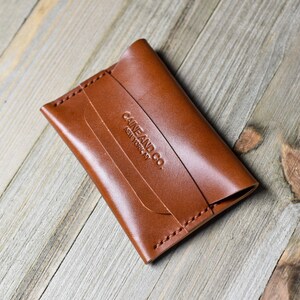 Cartera de solapa de cuero italiano / Estuche para tarjeta de visita / Soporte de tarjeta de cuero hecho a mano / Cartera de tarjeta de crédito / Hombres y mujeres imagen 6
