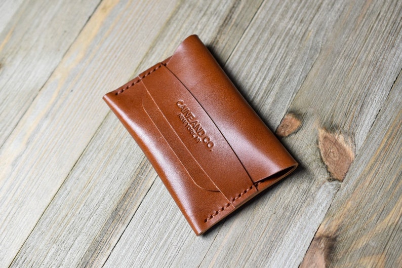 Cartera de solapa de cuero italiano / Estuche para tarjeta de visita / Soporte de tarjeta de cuero hecho a mano / Cartera de tarjeta de crédito / Hombres y mujeres imagen 6