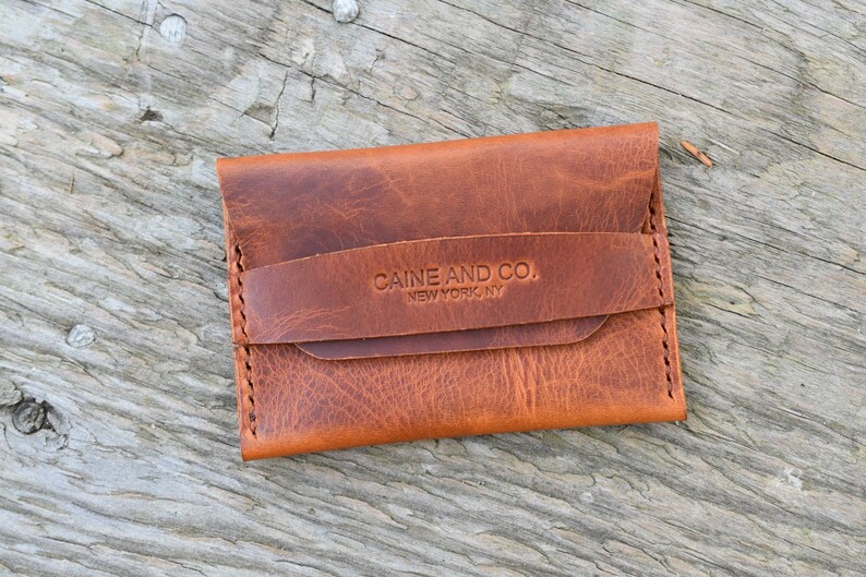 Cartera de solapa de cuero italiano / Estuche para tarjeta de visita / Soporte de tarjeta de cuero hecho a mano / Cartera de tarjeta de crédito / Hombres y mujeres imagen 9