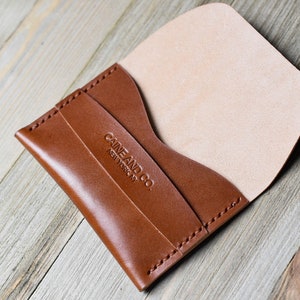 Cartera de solapa de cuero italiano / Estuche para tarjeta de visita / Soporte de tarjeta de cuero hecho a mano / Cartera de tarjeta de crédito / Hombres y mujeres Whiskey Gaucho