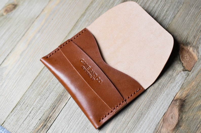 Cartera de solapa de cuero italiano / Estuche para tarjeta de visita / Soporte de tarjeta de cuero hecho a mano / Cartera de tarjeta de crédito / Hombres y mujeres Whiskey Gaucho