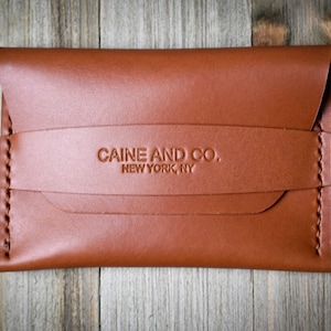 Cartera de solapa de cuero italiano / Estuche para tarjeta de visita / Soporte de tarjeta de cuero hecho a mano / Cartera de tarjeta de crédito / Hombres y mujeres imagen 1
