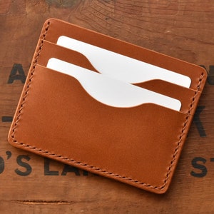 Billetera de cuero italiano / Tarjetero minimalista de cuero hecho a mano / Billetera de tarjeta de crédito / Tarjetero de 5 bolsillos / Billetera de bolsillo frontal