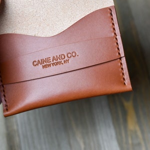 Cartera de solapa de cuero italiano / Estuche para tarjeta de visita / Soporte de tarjeta de cuero hecho a mano / Cartera de tarjeta de crédito / Hombres y mujeres imagen 3