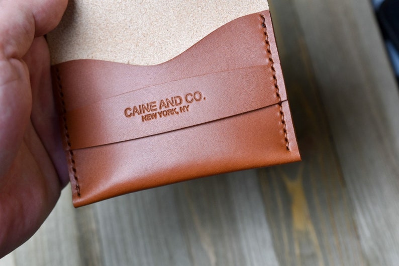 Cartera de solapa de cuero italiano / Estuche para tarjeta de visita / Soporte de tarjeta de cuero hecho a mano / Cartera de tarjeta de crédito / Hombres y mujeres imagen 3