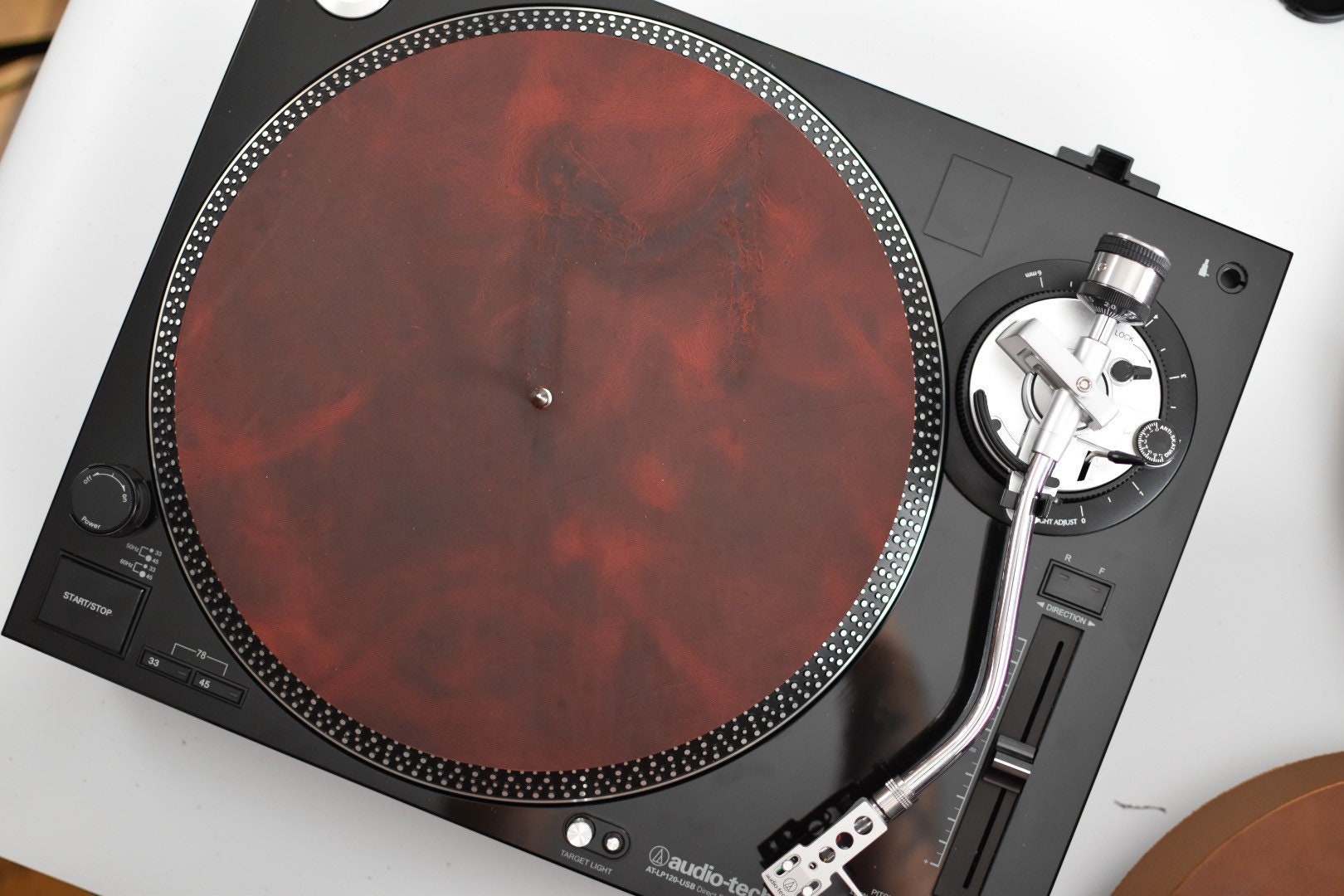 Full Grain Leather Turntable Mat Multiple Colors One Etsy