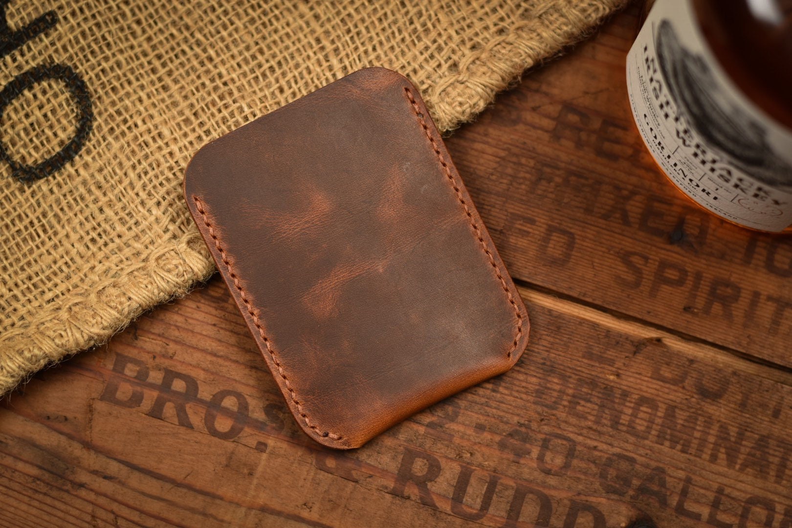 Brown Money Clip Wallet. Handmade of High quality Italian leather!