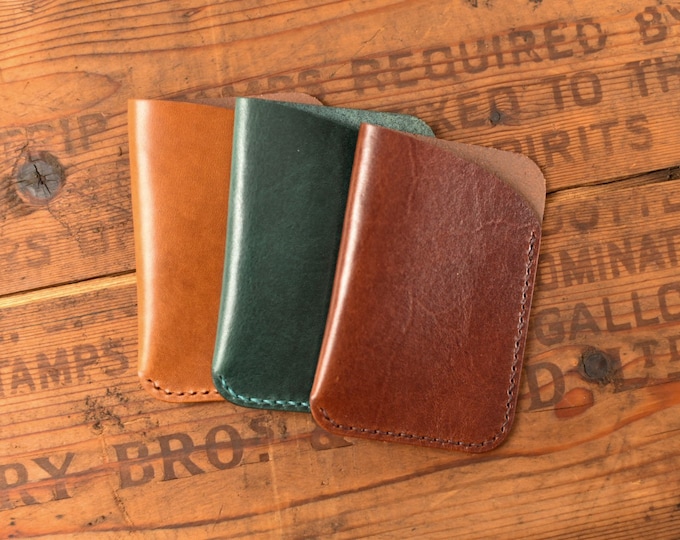 European Jack Leather Card Sleeve | Handmade Minimalist Wallet | Front Pocket Wallet | Credit Card Holder