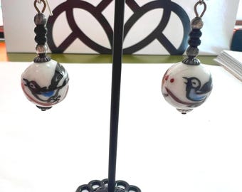 Hand-painted Porcelain Earrings