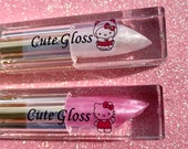 PEARLY GLOSS DUO - makeup cosmetics glossy pink shimmer iridescent lipstick lipscrub handmade gold womens girls cute gifts gift birthday