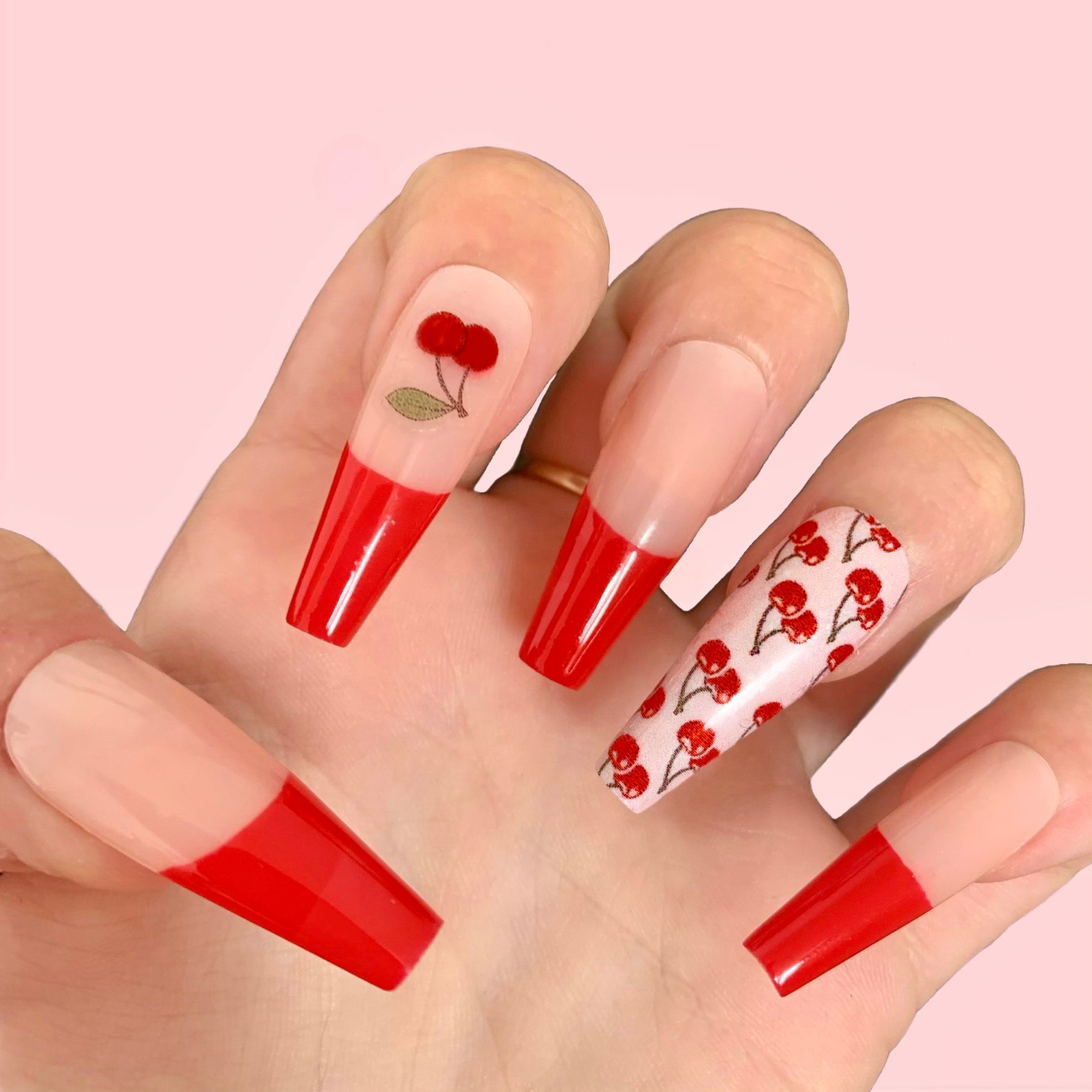 CHERRY BOMB SET Pressonnails Nails Presson Cute Red Y2k Etsy