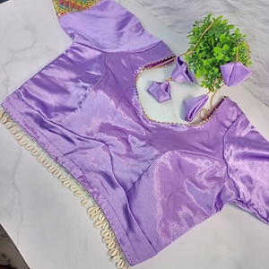 Satin Silk Indian Sari Blouse: Navratri Kori Style Choli