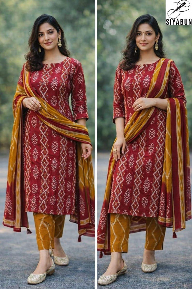 Red Cotton Kurta Set Women Indian – Traditional Desi Outfit, Everyday Ethnic Wear, Festival Kurti Set Chanderi Silk Kurti Pant Dupatta Set/ Indian Ethnic Dress/ 3Pc Women set/ Traditional Indian kurta/ Embroidered Kurti/Printed Dupatta
Red kurta set
indian kurti set
cotton kurta women
ethnic dupatta set
indian suit women
printed kurta set
boho indian outfit
traditional kurti
indian clothing
kurta pant set
festive kurta women
desi outfit women
summer kurta set