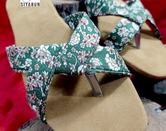 Punjabi Jutti For Women Indian Ethnic Floral Printed Slippers