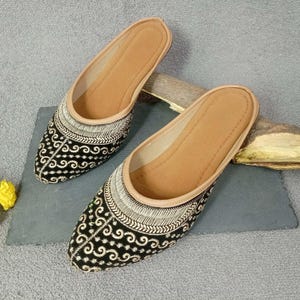 Rajasthani Jutti Embroidered Faux Leather Khussa Party Wear Shoes For Women